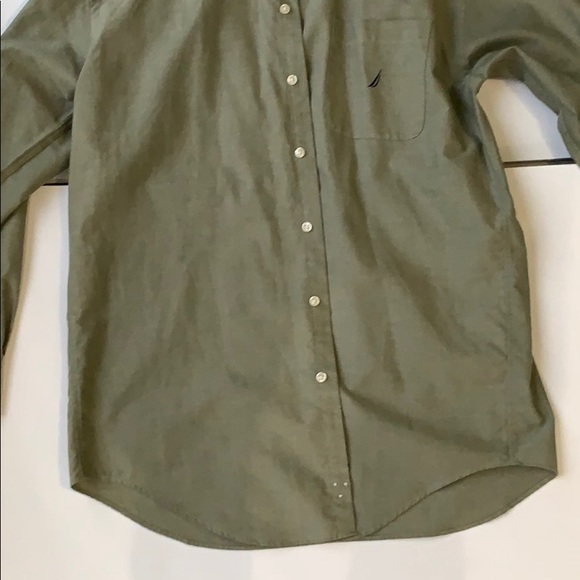 Nautica Men’s Olive Green Dress Shirt - Picture 3 of 8